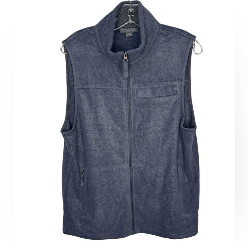 Free Fly Apparel Men's Blue Bamboo Polar Fleece Vest - Medium